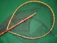 ACCESSORY: Fine ash framed bentwood landing net, 20