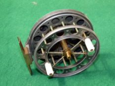 REEL: Fine and rare Allcock double ventilated Aerial alloy reel, 4