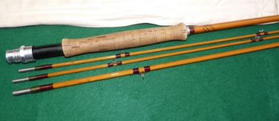 ROD: Hardy The Deluxe Palakona Rod 9' 3 piece + spare tip, No.E58399, burgundy close whipped low
