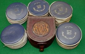 REEL CASES: (6) Collection of 5 Hardy zip padded reel cases, approx. 4.5