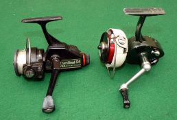 REELS: (2) Abu Cardinal 54 rear drag spinning reel, foot stamp 780901, good snap shut bail,