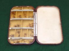 FLY BOX: Fine Hardy Neroda mottled brown dry fly box, 6.25