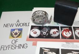 REEL & CATALOGUE: (2) Ari T'Hart Rio Orbigo 2 high tech alloy trout fly reel, in as new condition,