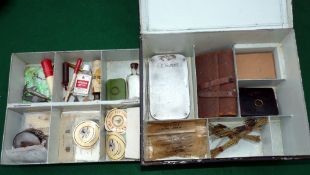 ACCESSORIES: Vintage black japanned tackle box 12