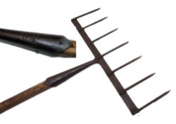 SPEAR; Rare Lincolnshire Butt Prick or flounder spear, ( Butt being the Lincs. local term for a