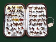 FLY BOX: Hardy Neroda No.2 mottled brown fly box, 6.25