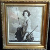 BLACK WHITE PHOTOGRAPH: Miss Francesca Brodie by William Orpen 1878-1931, in glazed gild swept frame