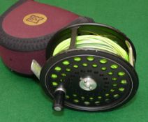 REEL: Hardy Ultralite Disc salmon fly reel, No.367, black finish, rear disc adjuster, smooth alloy