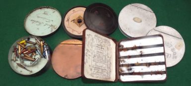 ACCESSORIES: (6) Hardy Album Neroda cast fly box with 2 x cast discs and felt pads, a Hardy 4