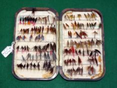FLY BOX: Hardy Neroda No.6 mottled brown fly box, 6.25