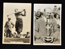 Henry Cotton and Alfred Perry Open Golf Champions real photograph cigarette cards-