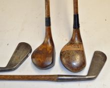 4x St Andrews clubs to incl 3xForgan's a small headed driver (shortened), driving mashie (shortened)