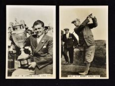 Bobby Jones and W Lawson Little real photograph golfing cigarette cards - 