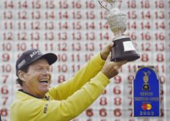 Tom Watson - 2003 Official Senior Open Golf Championship players enamel badge display - played at