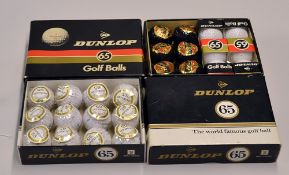 18x various Dunlop 65 wrapped golf balls to include 12x Personalised 
