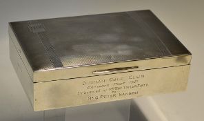 1951 Oldham Golf Club silver presentation cigarette box - engraved 