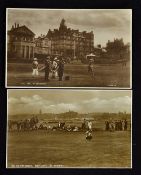 2x St Andrews Golf Course Golfing real photograph postcards - to incl 