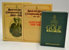Royal and Ancient Championship Record Books - to incl 