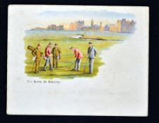 Scarce and early St Andrews Golf Links coloured 