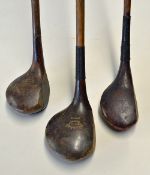 3x various woods to incl Alex Patrick large persimmon shallow head driver, 
