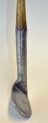 Heavy track iron c.1880 stamped Elvery fitted with an ash shaft and original full length leather