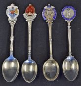 4x Silver and Enamel Golf Spoons to include Ashton on Mersey GC 1932, Manchester GC 1935,