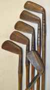 6x Maxwell irons - cleek, mid iron, mashies et al - all need of restoration - and one needs a grip