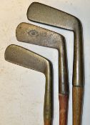 3x straight blade gun metal putters to incl Donald Weston Super Mare stamped with Condie Rose,
