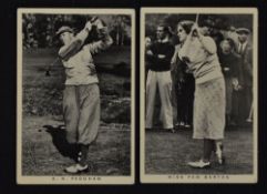 Alf Padgham and Miss Pam Barton Open Golf Champions real photograph cigarette cards-