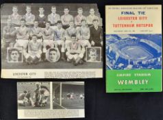 1961 Leicester City Autographs on a black and white print includes all players managers and coach