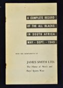 1949 New Zealand All Blacks Rugby tour to South Africa report - titled 