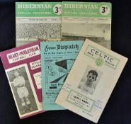 1956/57 Hearts v Falkirk football programme (SLC) together with aways at Hibernian (SLC), Hibernian,