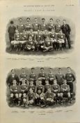 Scarce 1899 Wales v Ireland rugby team photograph - published by 