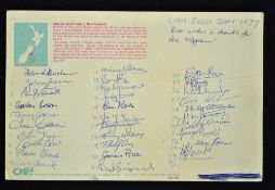 Rare 1977 British Lions tour to New Zealand large signed coloured postcard - an original New Zealand