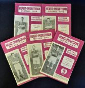 1956/57 Hearts home football programmes v Celtic, Hibernian, Raith Rovers, Falkirk and Dunfermline