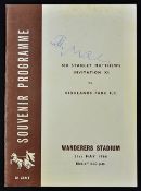 1966 Signed Sir Stanley Matthews XI v Highlands Park FC Souvenir football programme date 31 May at