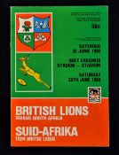 1980 British Lions v South Africa rugby programme-3rd test match played at Port Elizabeth with the