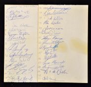 1969/70 Springbok Rugby Tourists to UK autographs - 32 signatures of squad and management of this