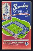 1960/1961 FA Charity Shield football programme at Turf Moor, Burnley v Wolverhampton Wanderers