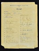 Scarce 1971 British Lions Tour to New Zealand official signed team sheet - signed by all 32