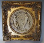20th Century Resin Plaque a round plaque with a 12