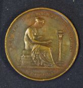 London Institution Bronze Membership Ticket Circa 1820s the Obverse; Seated allegorical figure