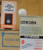 Automotive - Very Scarce 1933 Citroën Car Brochure 'The biggest of all Citroën programmes' - a large