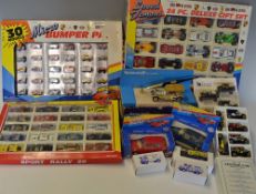 Box of Toy Models to include Micro Bumper Pack, Die Cast Metal Sport Rally Set, Speed Demons Set,