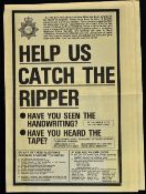 1980 Jack The Ripper - 'Help Us Catch The Ripper' Police Advert - published by the West Yorkshire