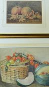 Watercolour Paintings - a group of four fruit related watercolour paintings, varying in sizes, all