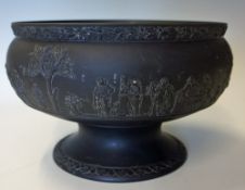 Wedgwood Basalt Bowl c.1935 a footed centre bowl, appears in good condition