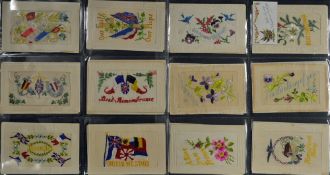 Early 20th Century Silk Embroidered Postcards - a good selection with rare Political Leaders