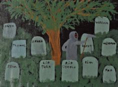 Murderabilia - Serial Killer - Anthony Sowell (b.1959) Original Oil Painting - with thumb print