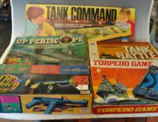 Assorted Game Selection to include Tank Command, Up Periscope, The Golden Shot, Tank Battle and